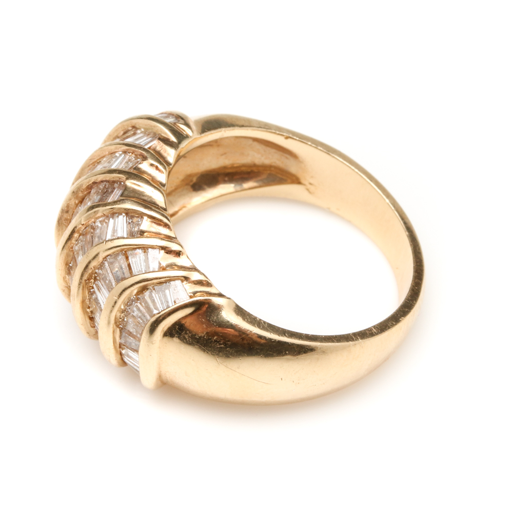 14K Yellow Gold 2.08 CTW Diamond Dome Ring