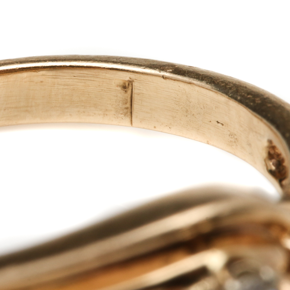 14K Yellow Gold Emerald and Diamond Ring