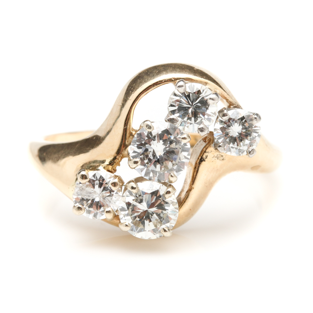 14K Yellow Gold 1.28 CTW Diamond Ring