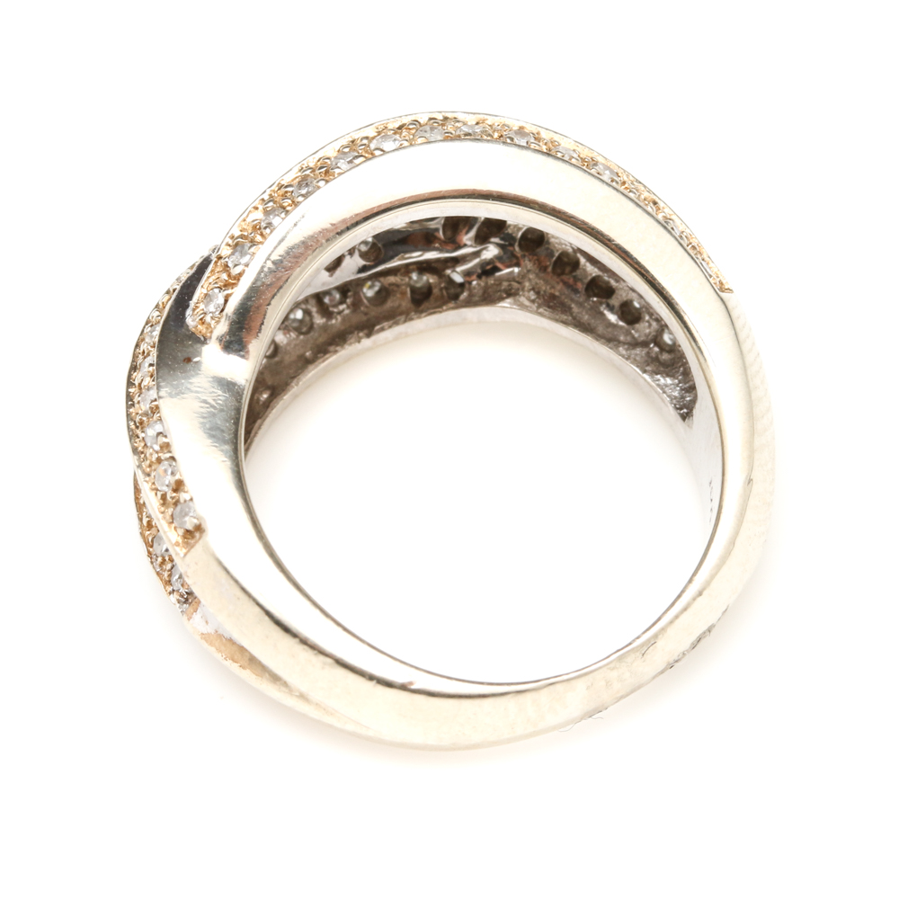 10K White and Yellow Gold Diamond Ring