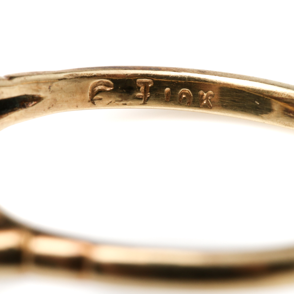 10K Yellow Gold Ruby and Diamond Cluster Ring