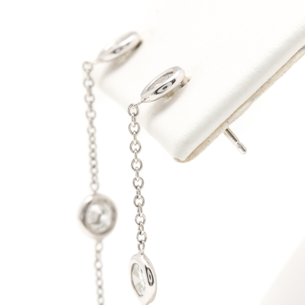 14K White Gold Diamond Dangle Earrings