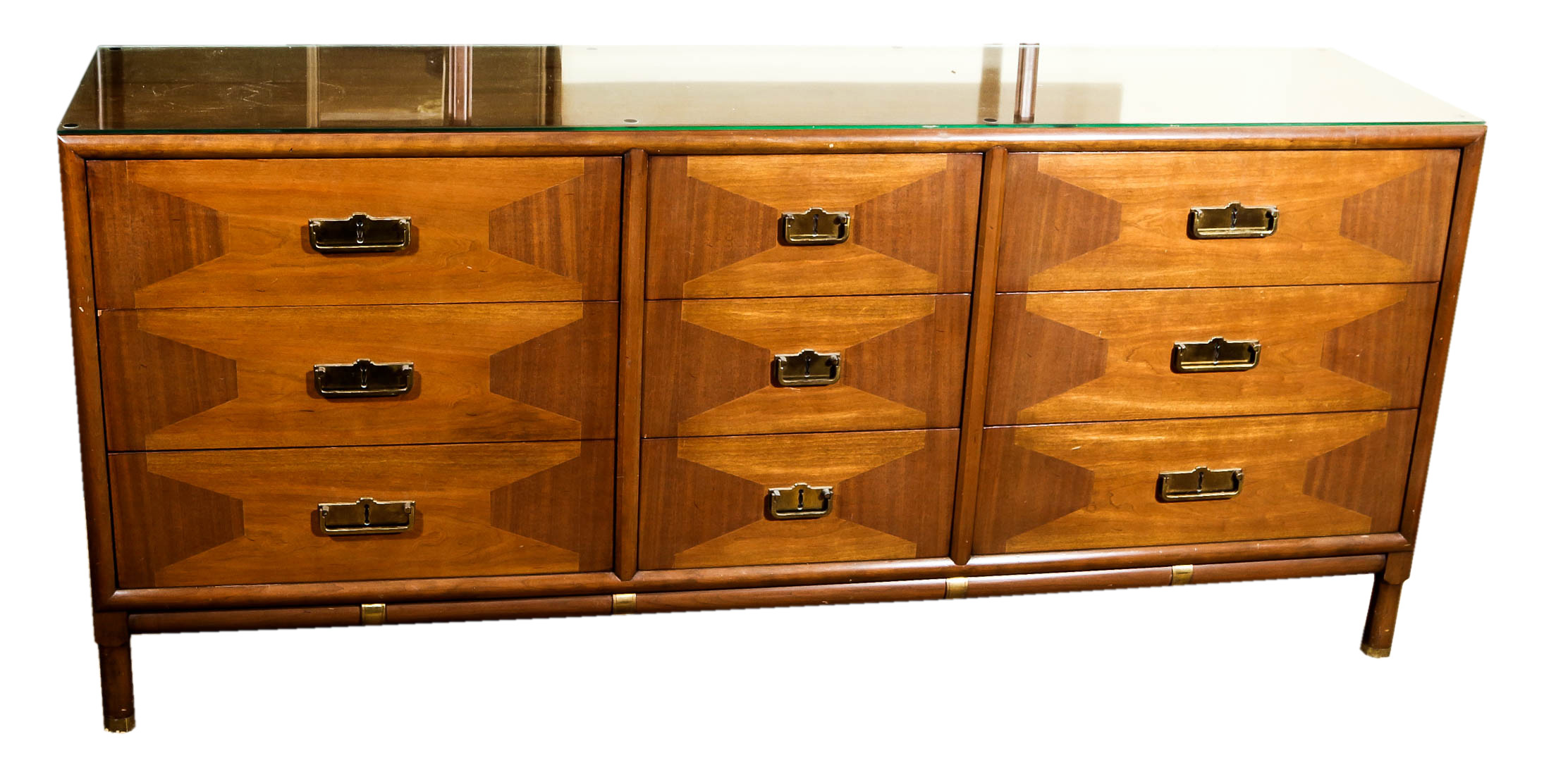 Mid Century Modern Walnut Dresser with Mirror by Lammerts