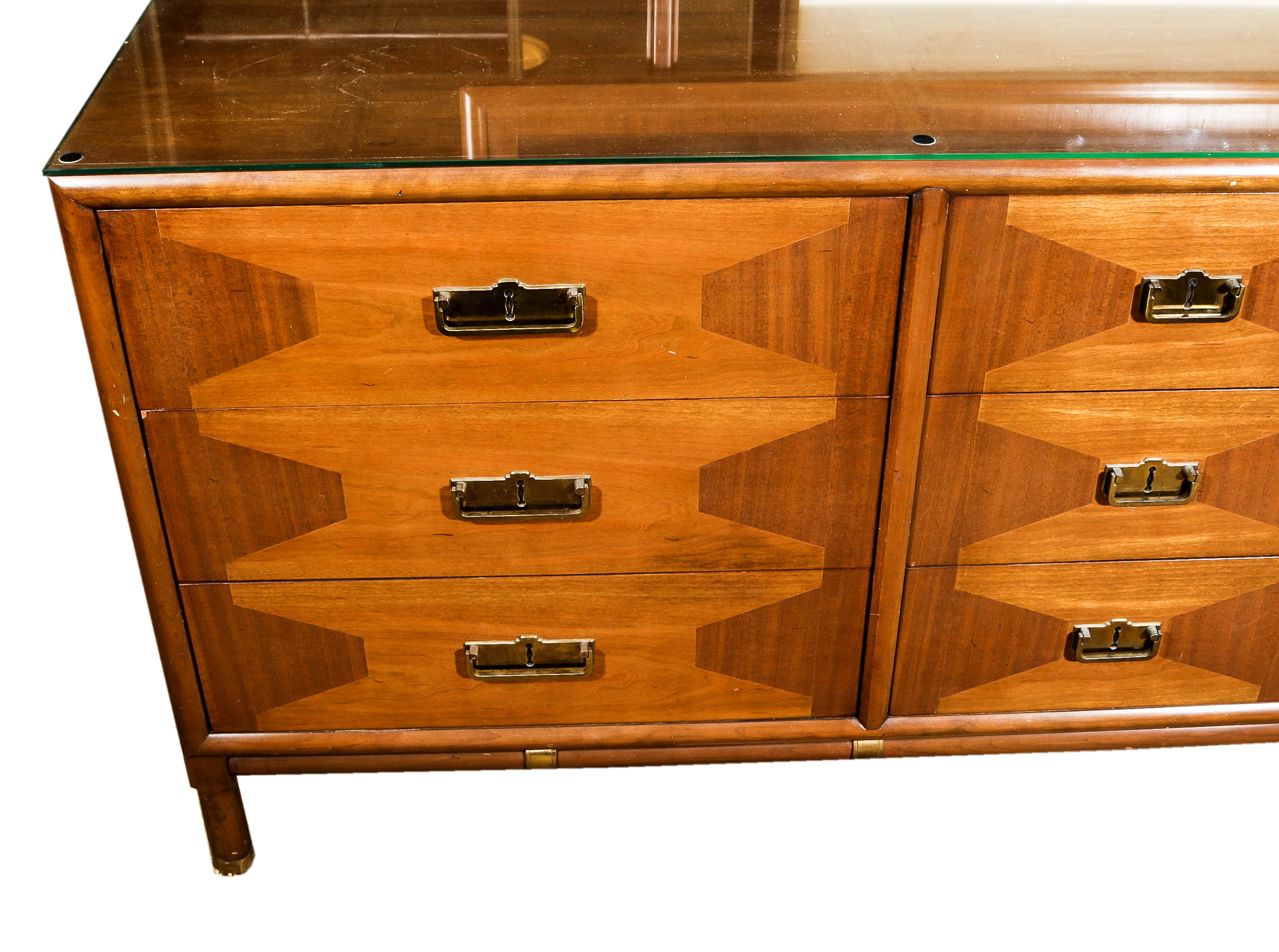 Mid Century Modern Walnut Dresser with Mirror by Lammerts