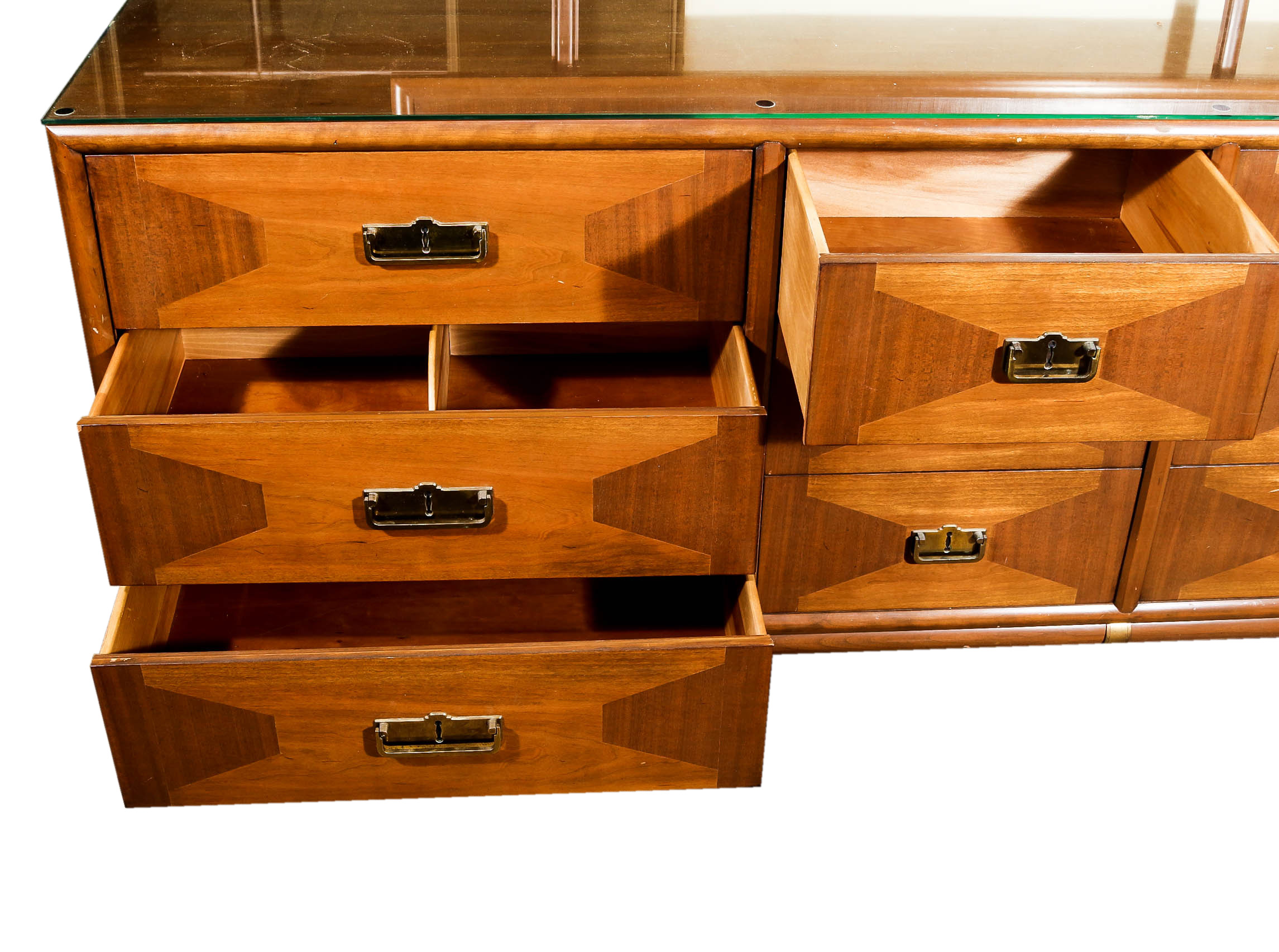 Mid Century Modern Walnut Dresser with Mirror by Lammerts