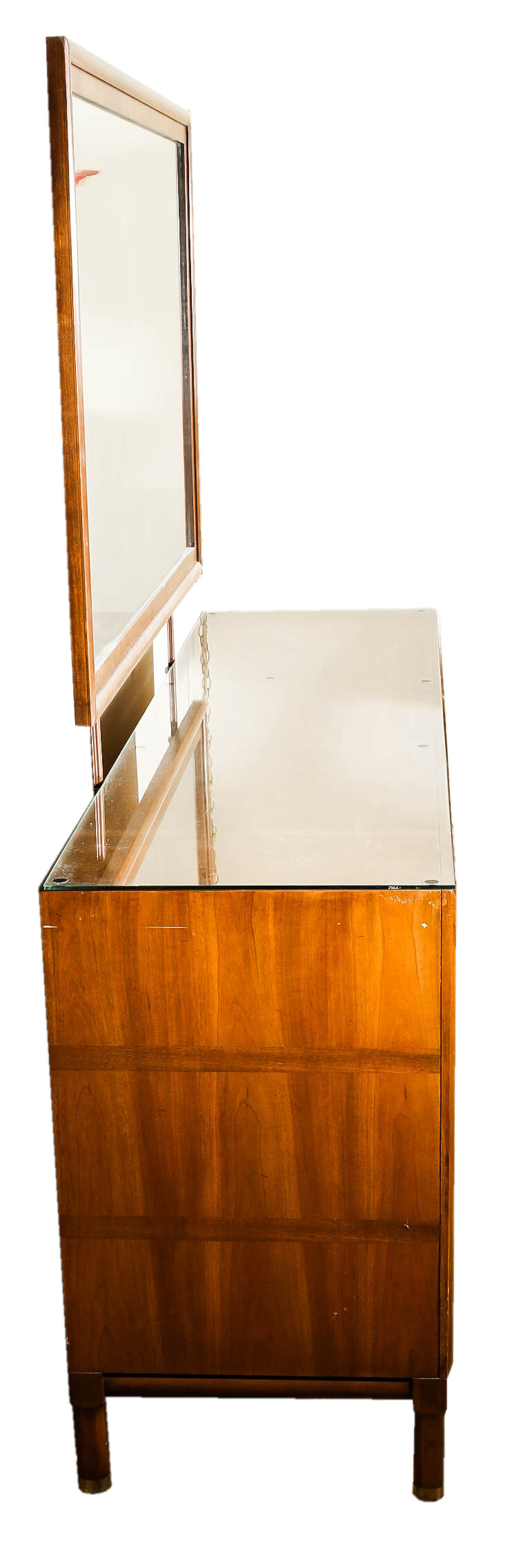 Mid Century Modern Walnut Dresser with Mirror by Lammerts