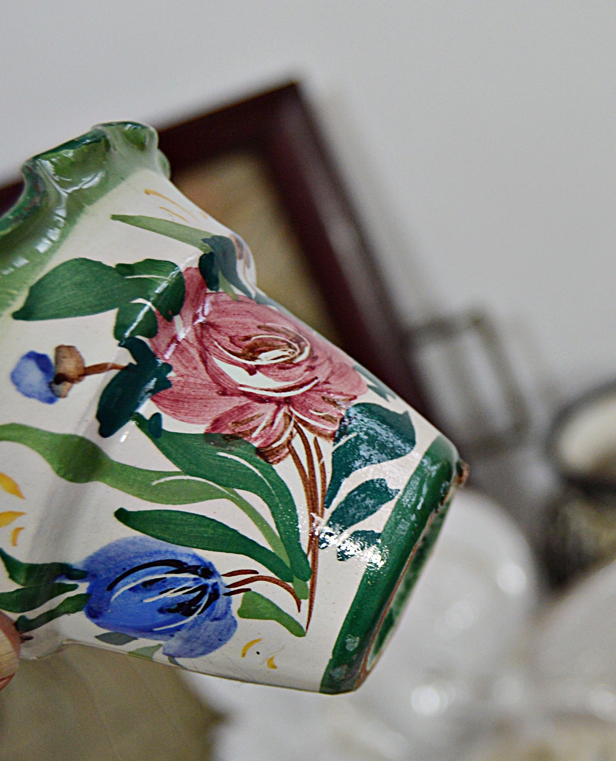 Vintage Tray with Italian, Spanish, English Ceramics and Glassware