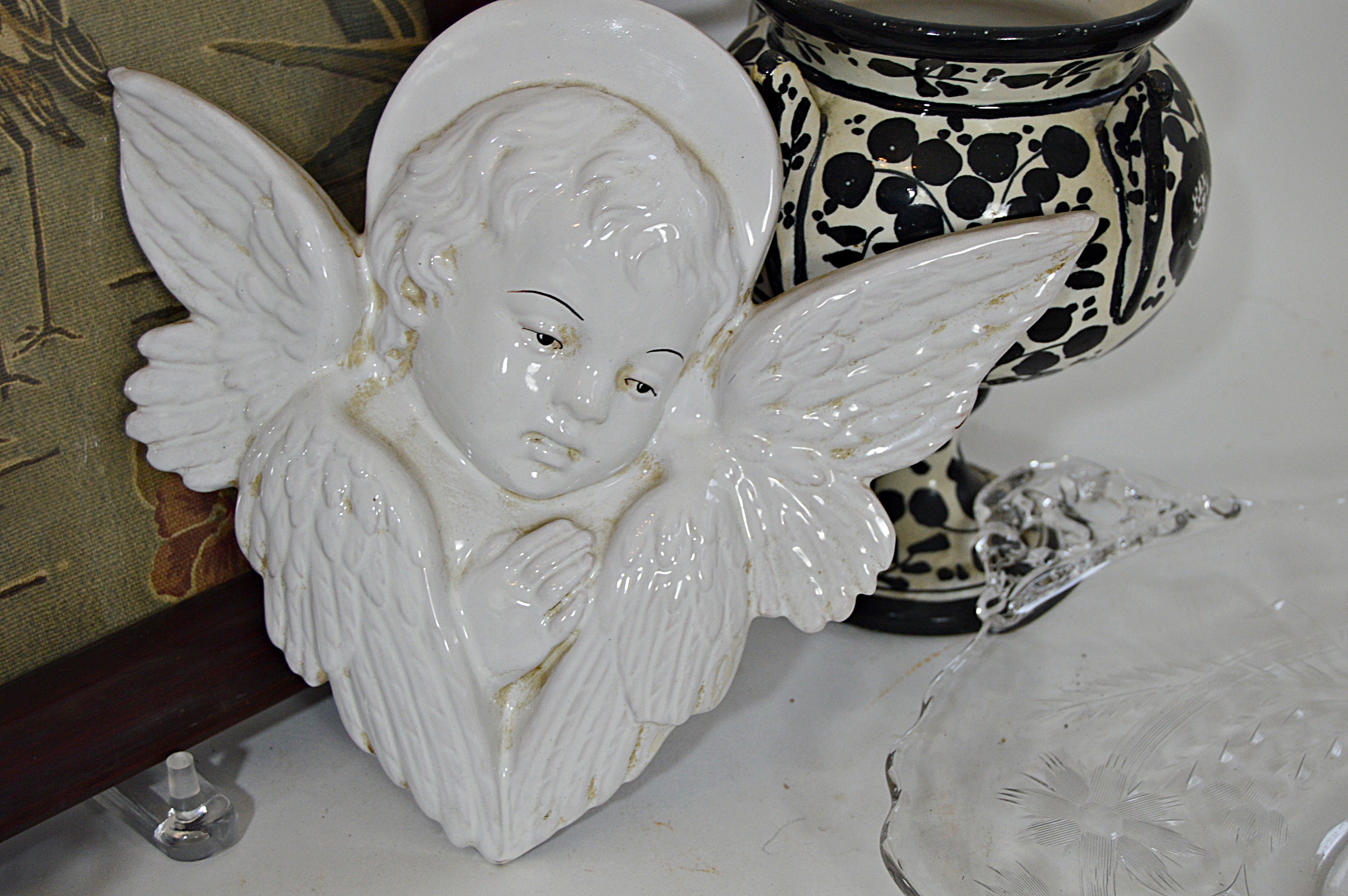 Vintage Tray with Italian, Spanish, English Ceramics and Glassware