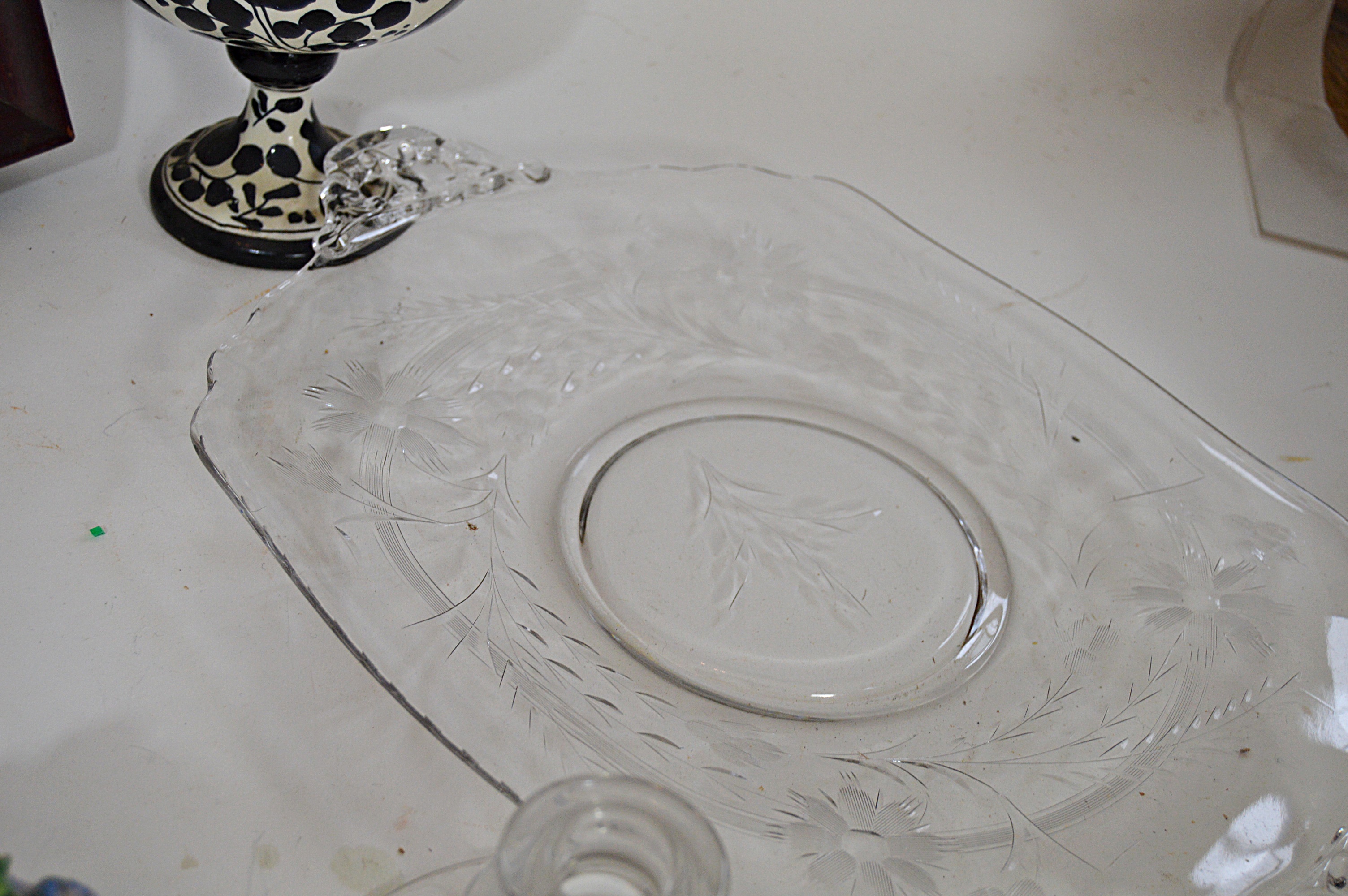 Vintage Tray with Italian, Spanish, English Ceramics and Glassware