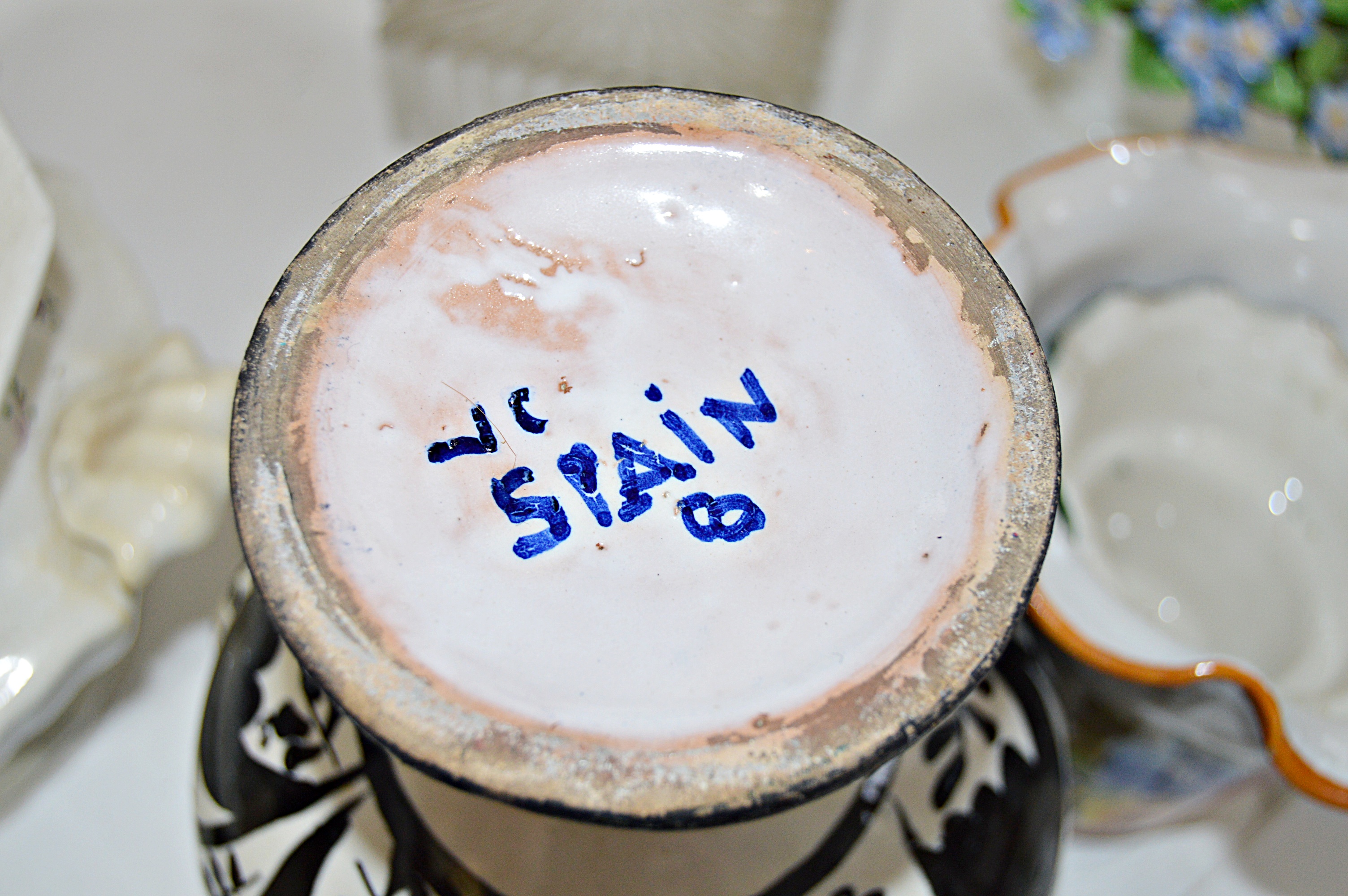 Vintage Tray with Italian, Spanish, English Ceramics and Glassware