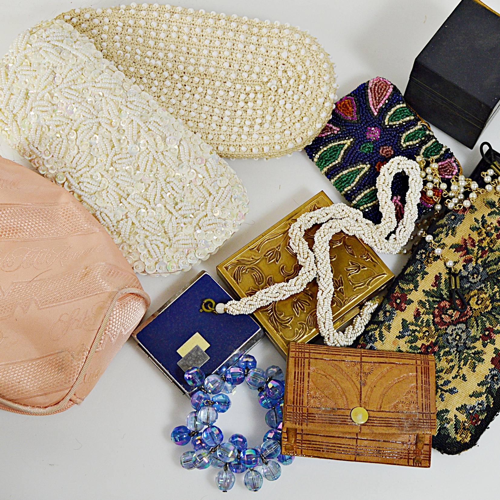 Vintage Beaded Bags, Compacts, Beaded Jewelry