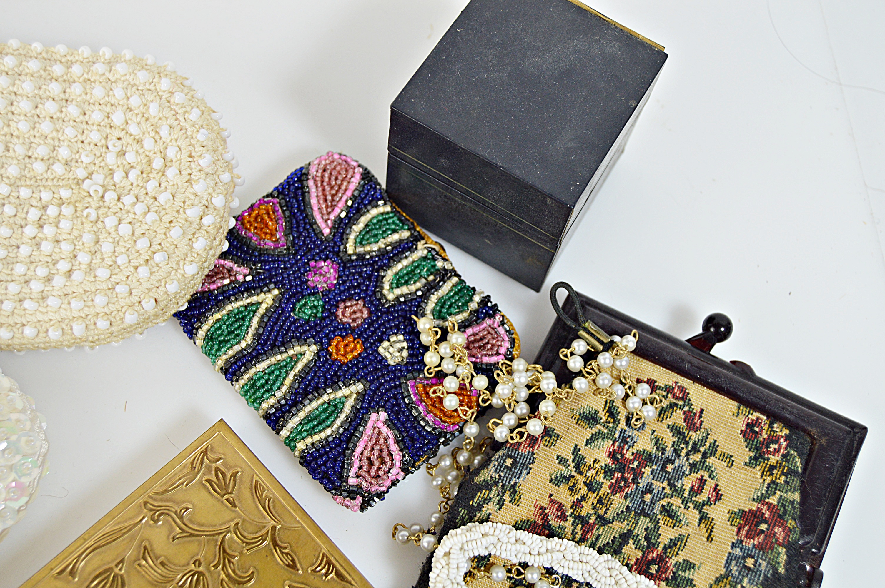 Vintage Beaded Bags, Compacts, Beaded Jewelry