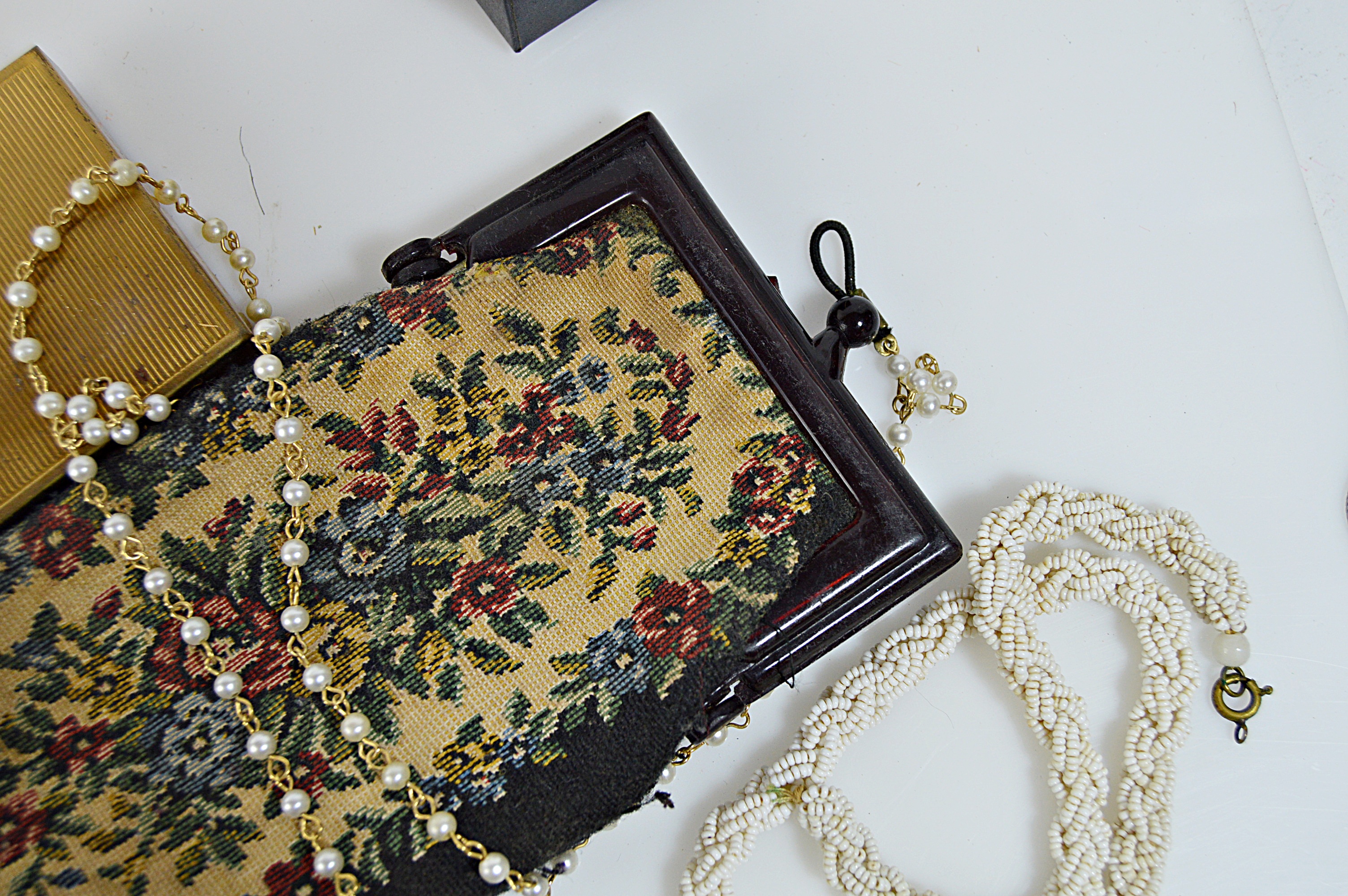 Vintage Beaded Bags, Compacts, Beaded Jewelry