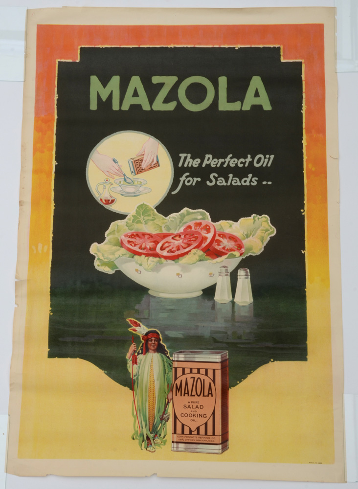Original 1935 Mazola Poster Advertisement "The Perfect Oil for Salads"