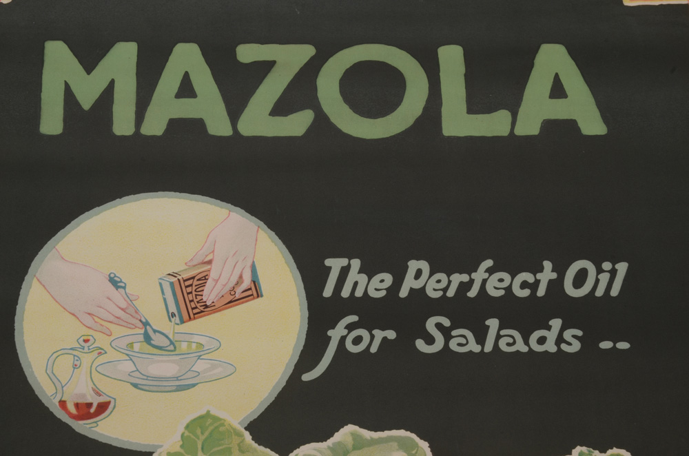 Original 1935 Mazola Poster Advertisement "The Perfect Oil for Salads"