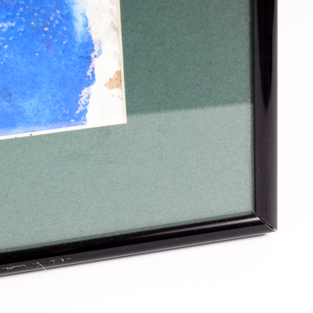 Mixed Media Painting on Paper of Abstract Scene