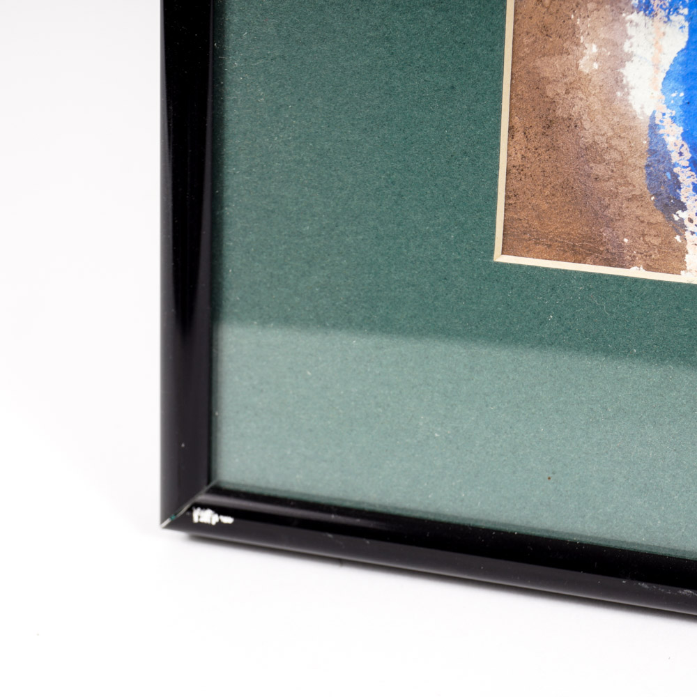 Mixed Media Painting on Paper of Abstract Scene