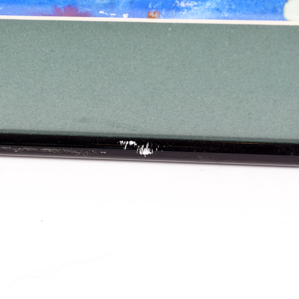 Mixed Media Painting on Paper of Abstract Scene