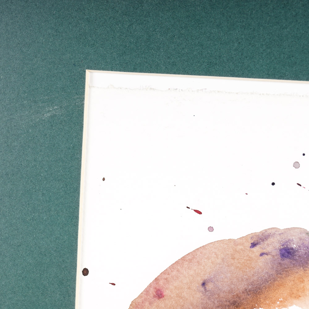 Mixed Media Painting on Paper of Abstract Scene