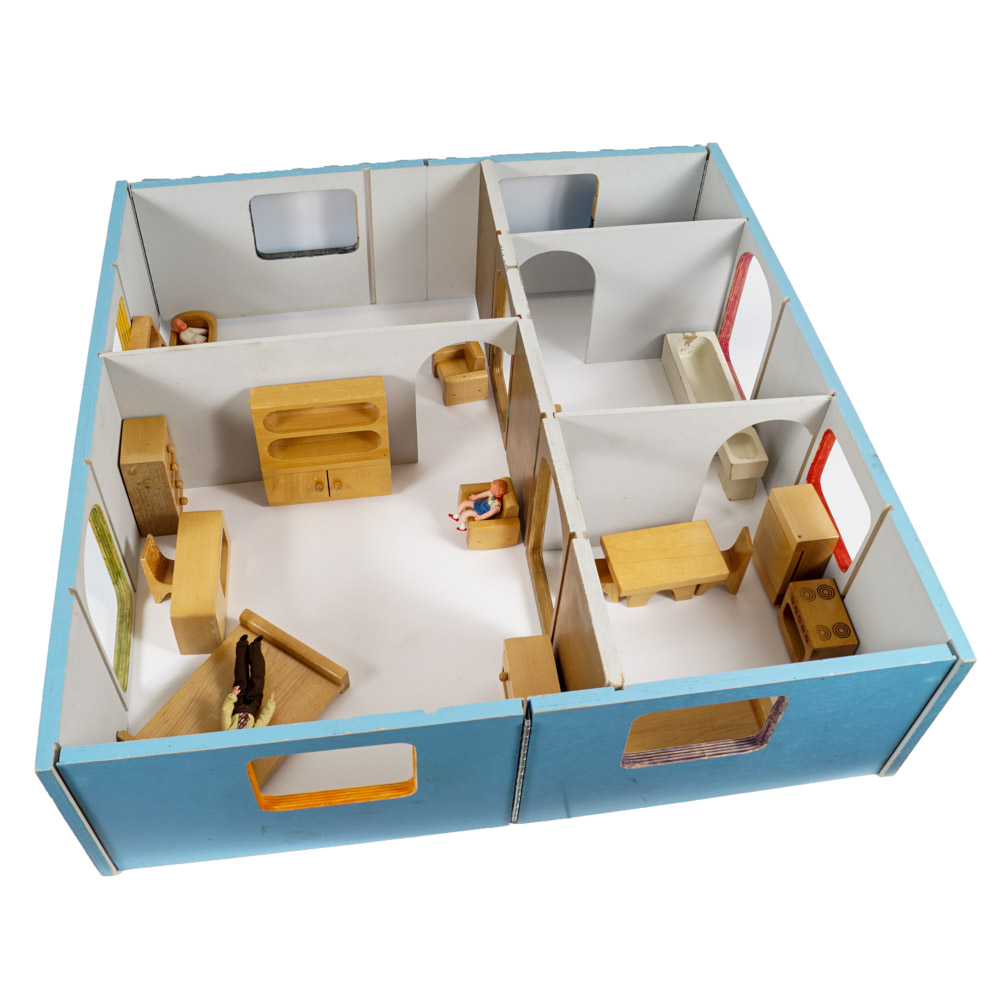 Vintage Creative Playthings Dollhouse Set With Furniture