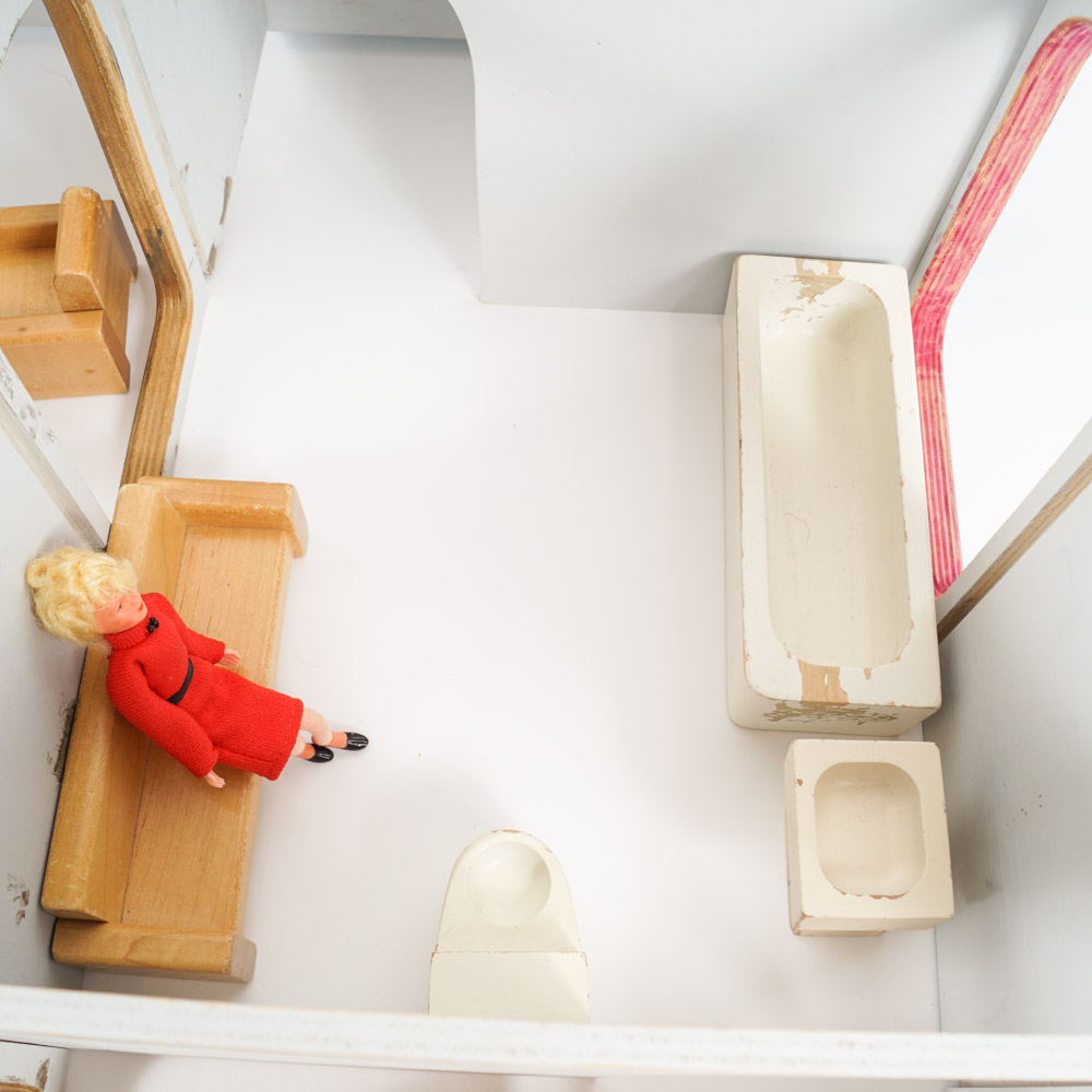 Vintage Creative Playthings Dollhouse Set With Furniture