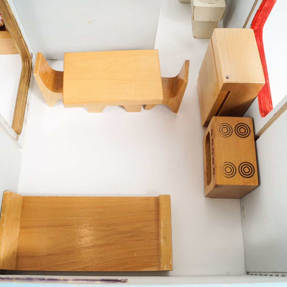 Vintage Creative Playthings Dollhouse Set With Furniture