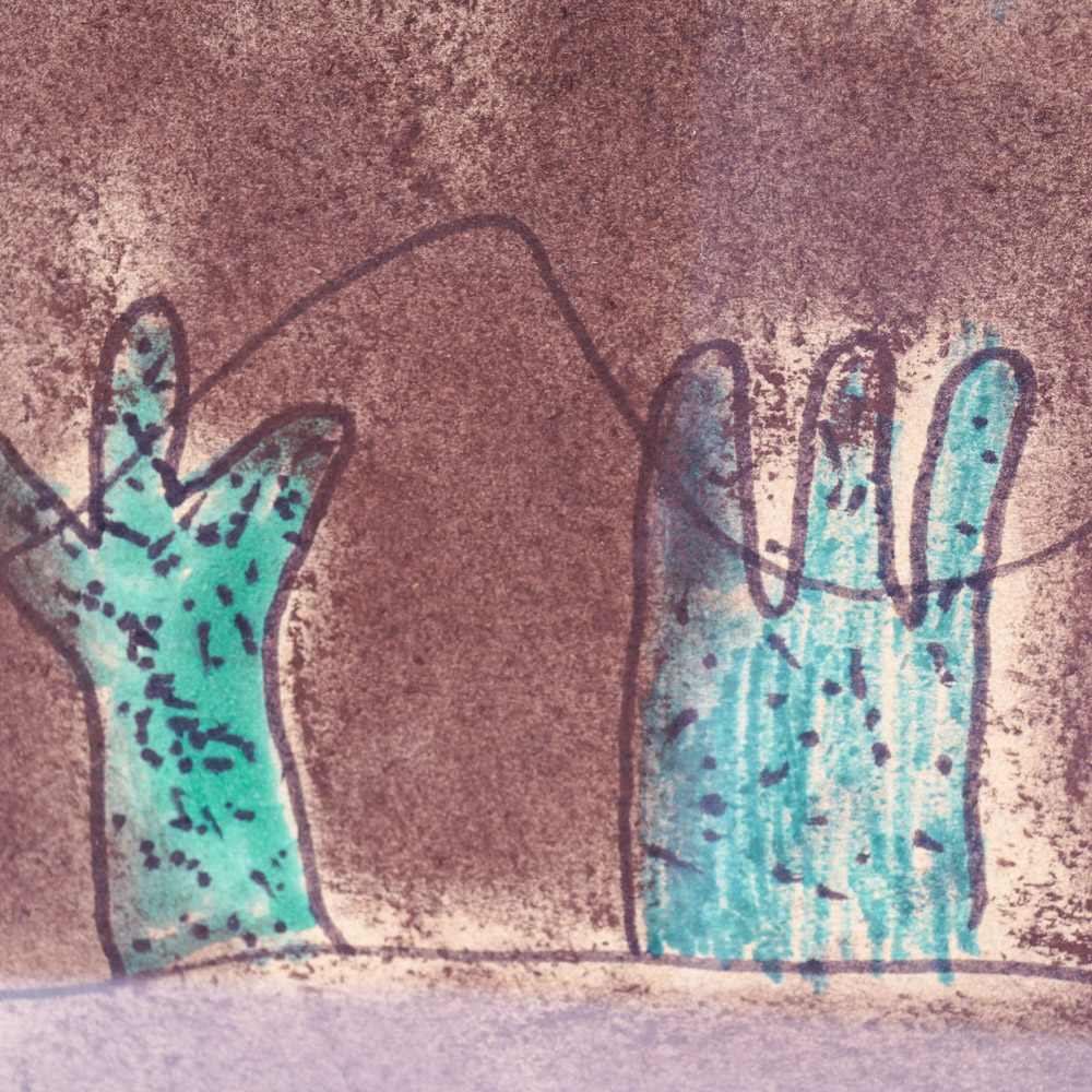 Pastel Drawing of a Desert Scene