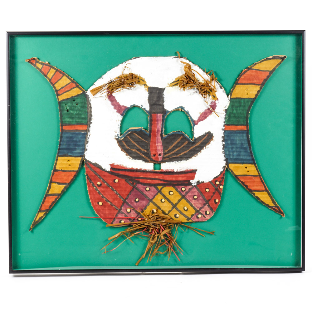 Mixed Media Cardboard African Style Mask Mask