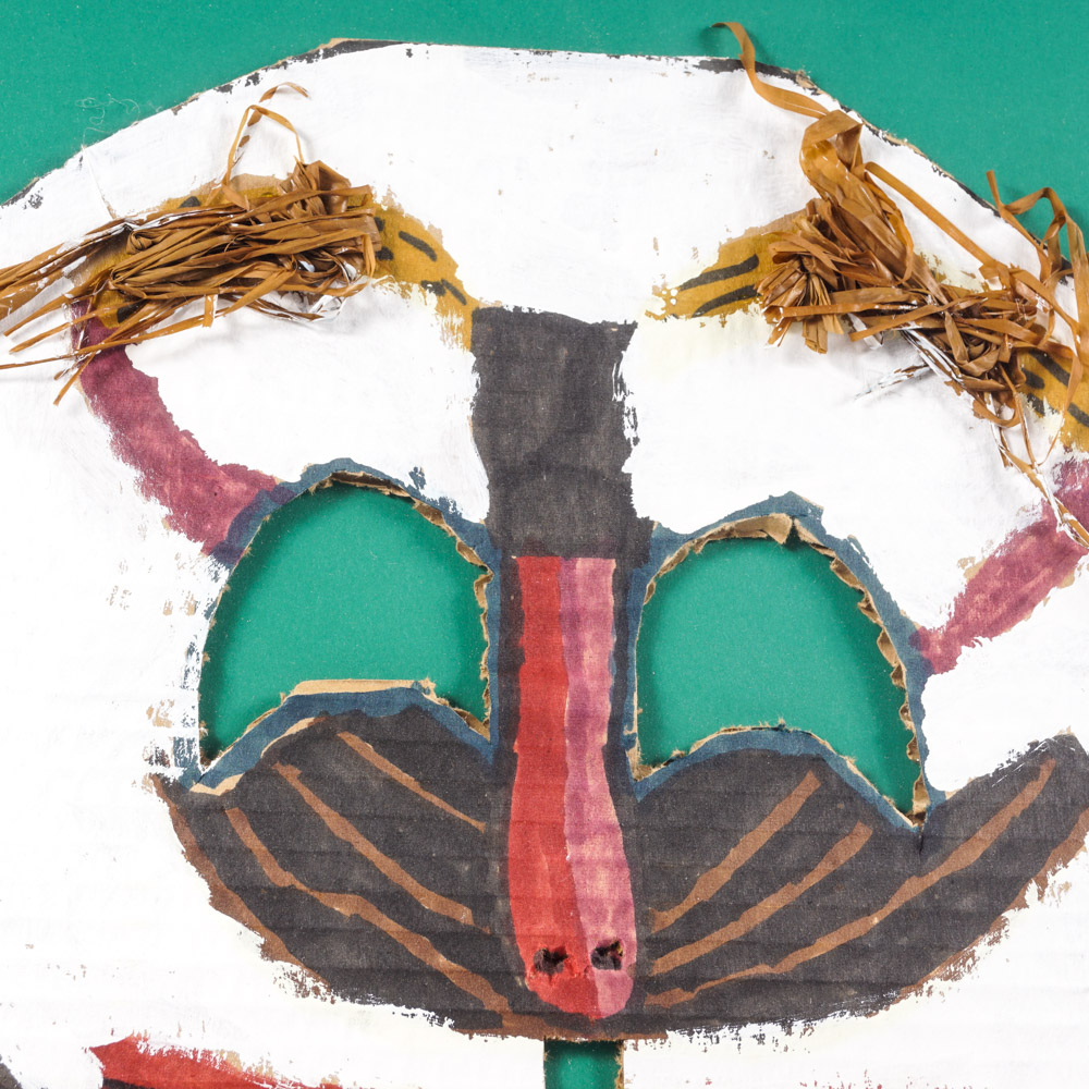 Mixed Media Cardboard African Style Mask Mask