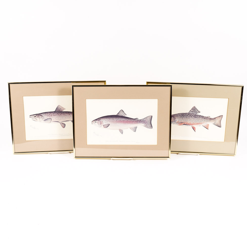 Sherman Denton Limited Edition Offset Lithographs of Trout