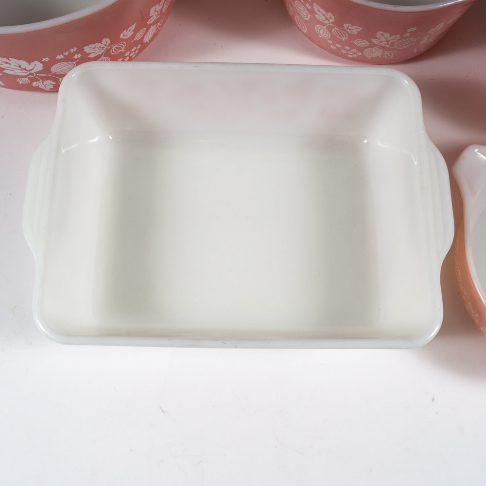 Pyrex "Gooseberry" Pink and White Serveware