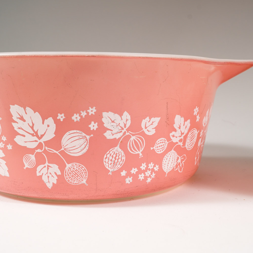 Pyrex "Gooseberry" Pink and White Serveware