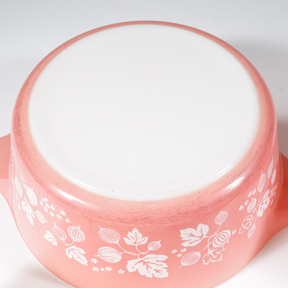 Pyrex "Gooseberry" Pink and White Serveware