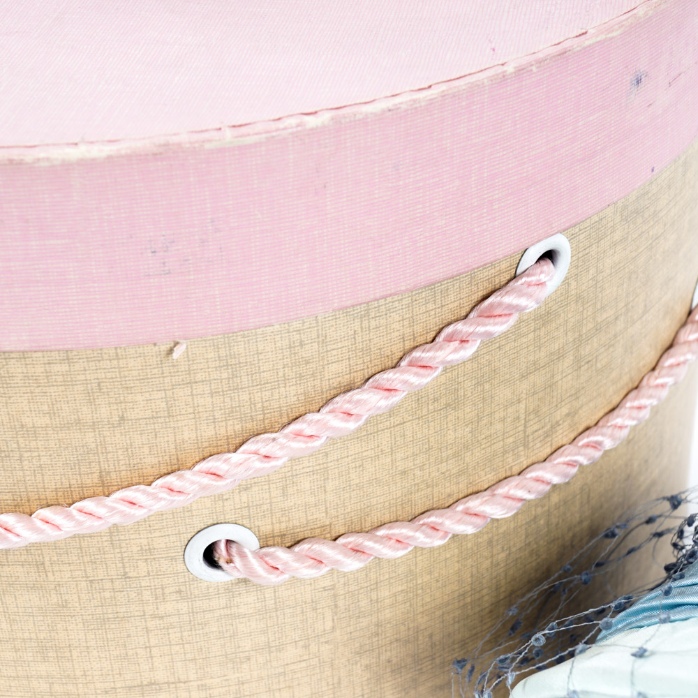 Vintage Chanda Blue Silk Cocktail Hat with Sonnenfeld's Hat Box