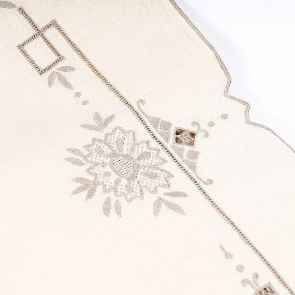 Vintage Embroidered Linen Tablecloth and Napkins