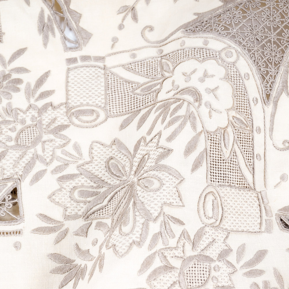 Vintage Embroidered Linen Tablecloth and Napkins