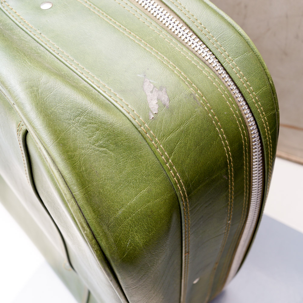 White Oshkosh Suitcase and Other Vintage Luggage