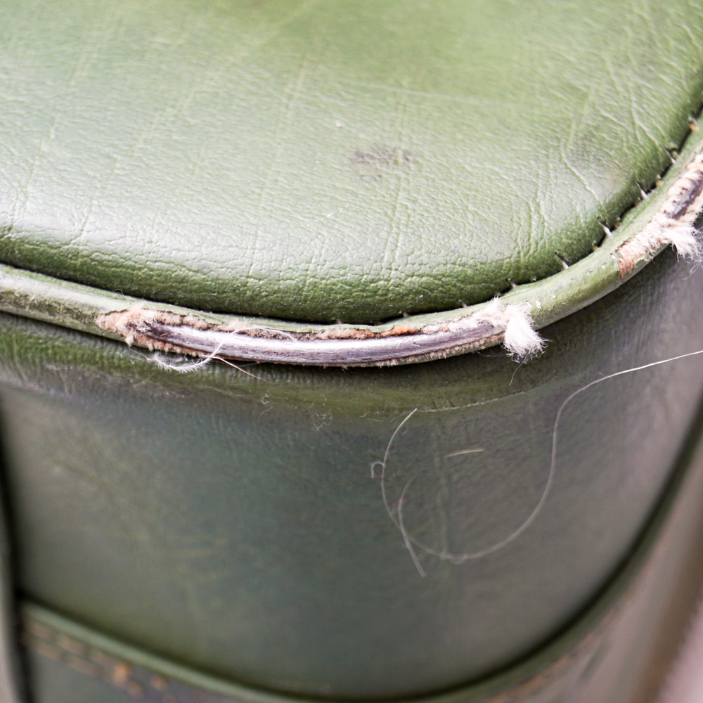 White Oshkosh Suitcase and Other Vintage Luggage