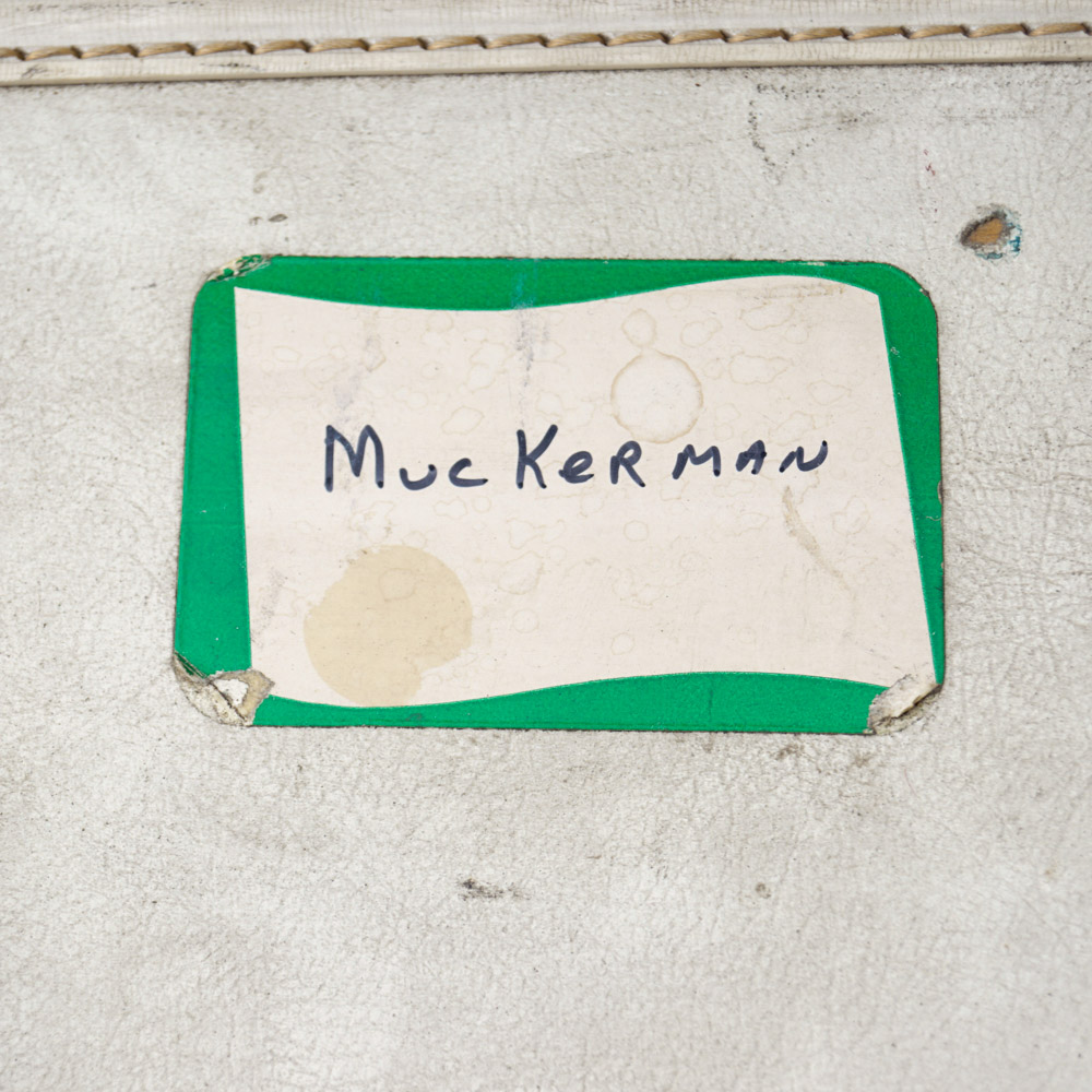 White Oshkosh Suitcase and Other Vintage Luggage