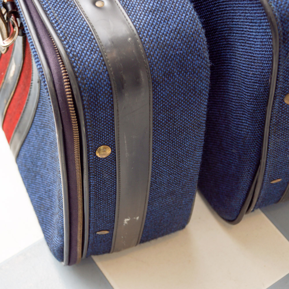 White Oshkosh Suitcase and Other Vintage Luggage