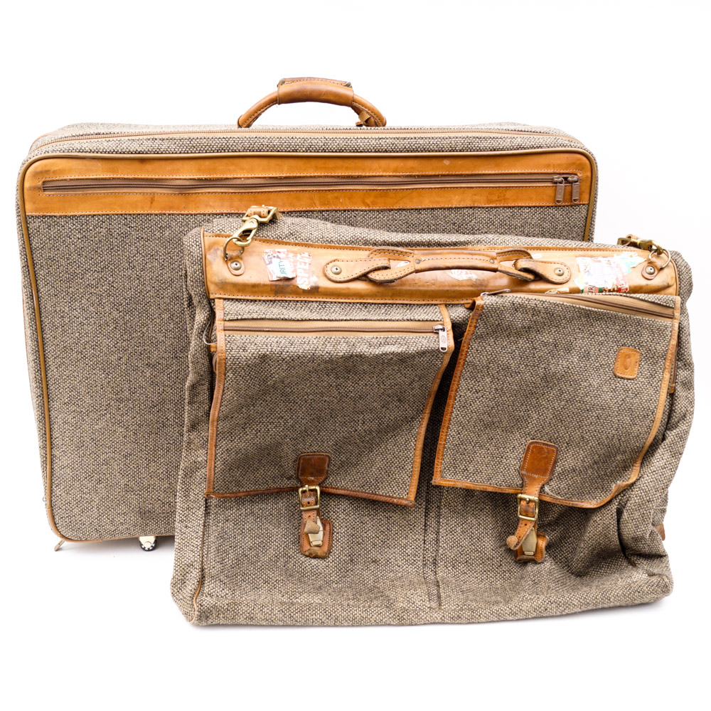 Hartmann Tweed Suitcase and Garment Bag