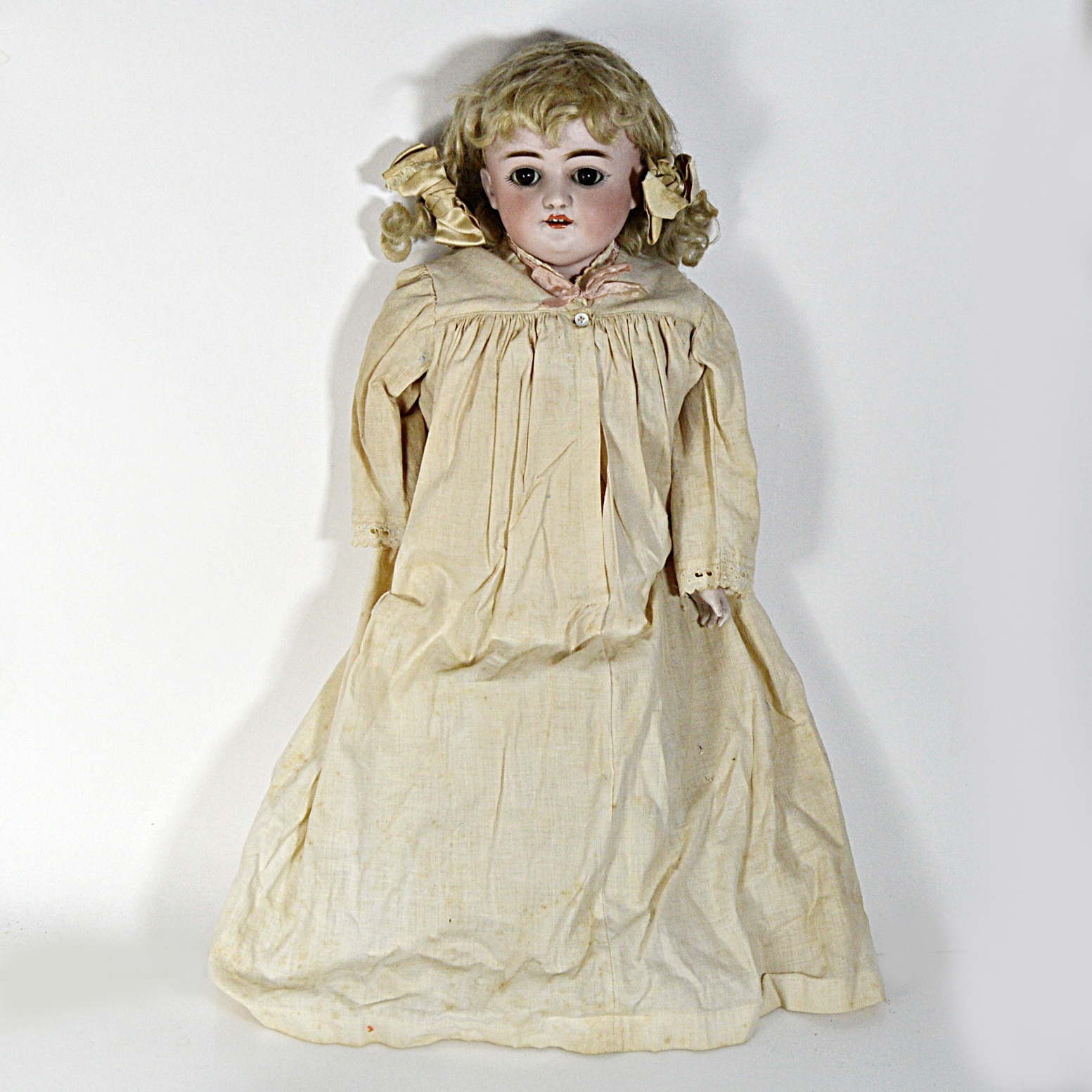 Antique Bisque Head Doll with Kid Leather Body