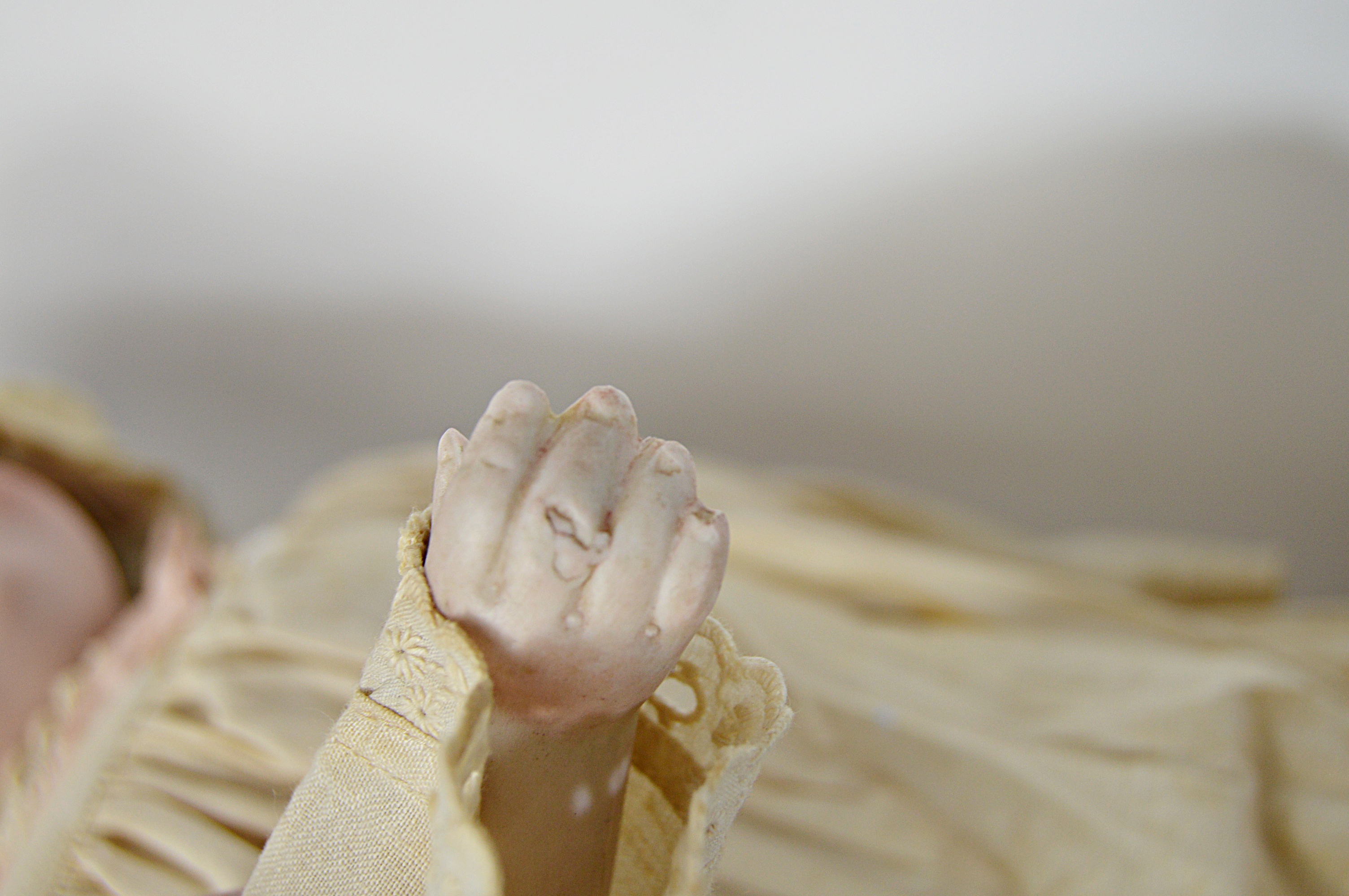 Antique Bisque Head Doll with Kid Leather Body