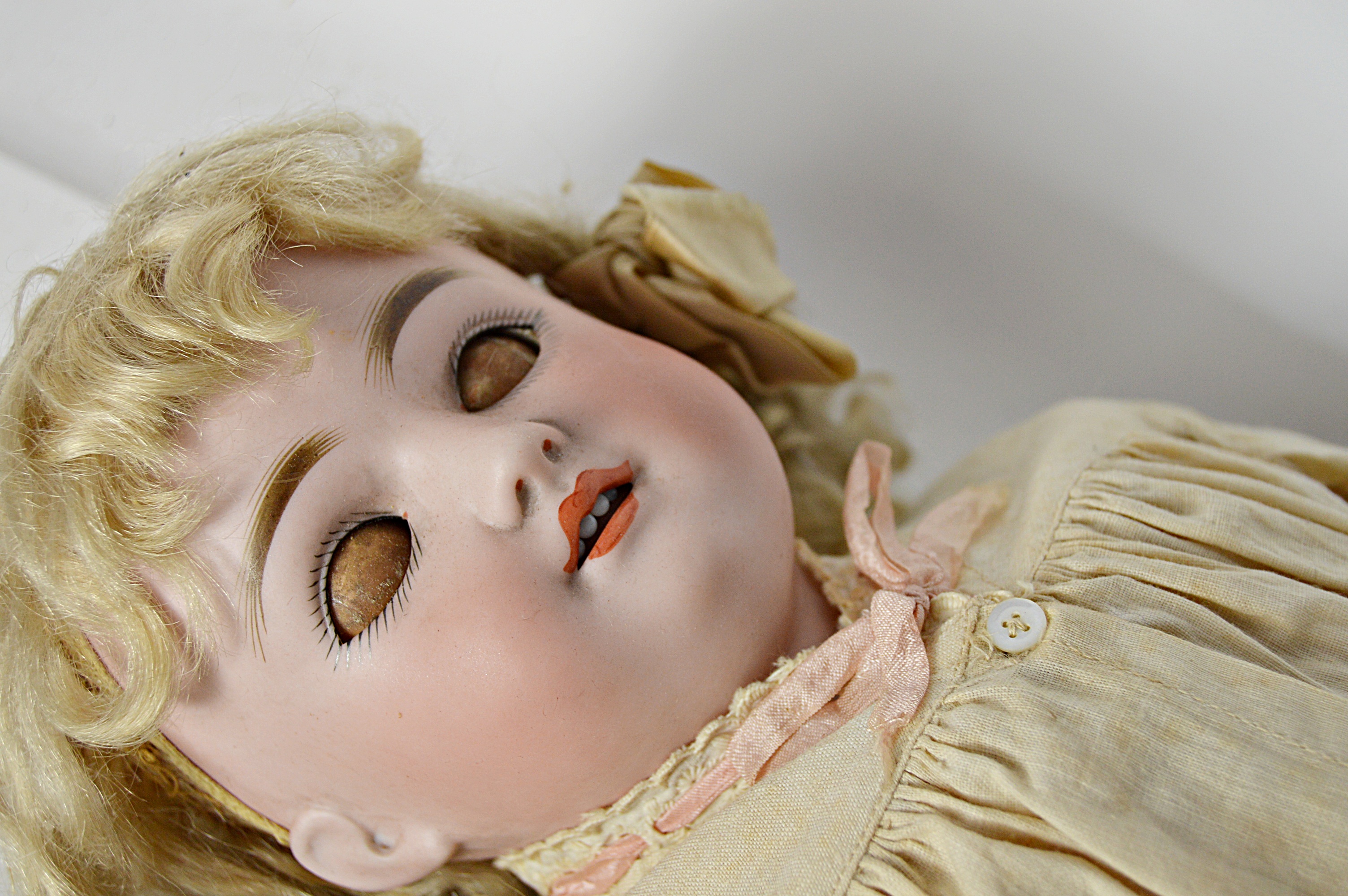 Antique Bisque Head Doll with Kid Leather Body