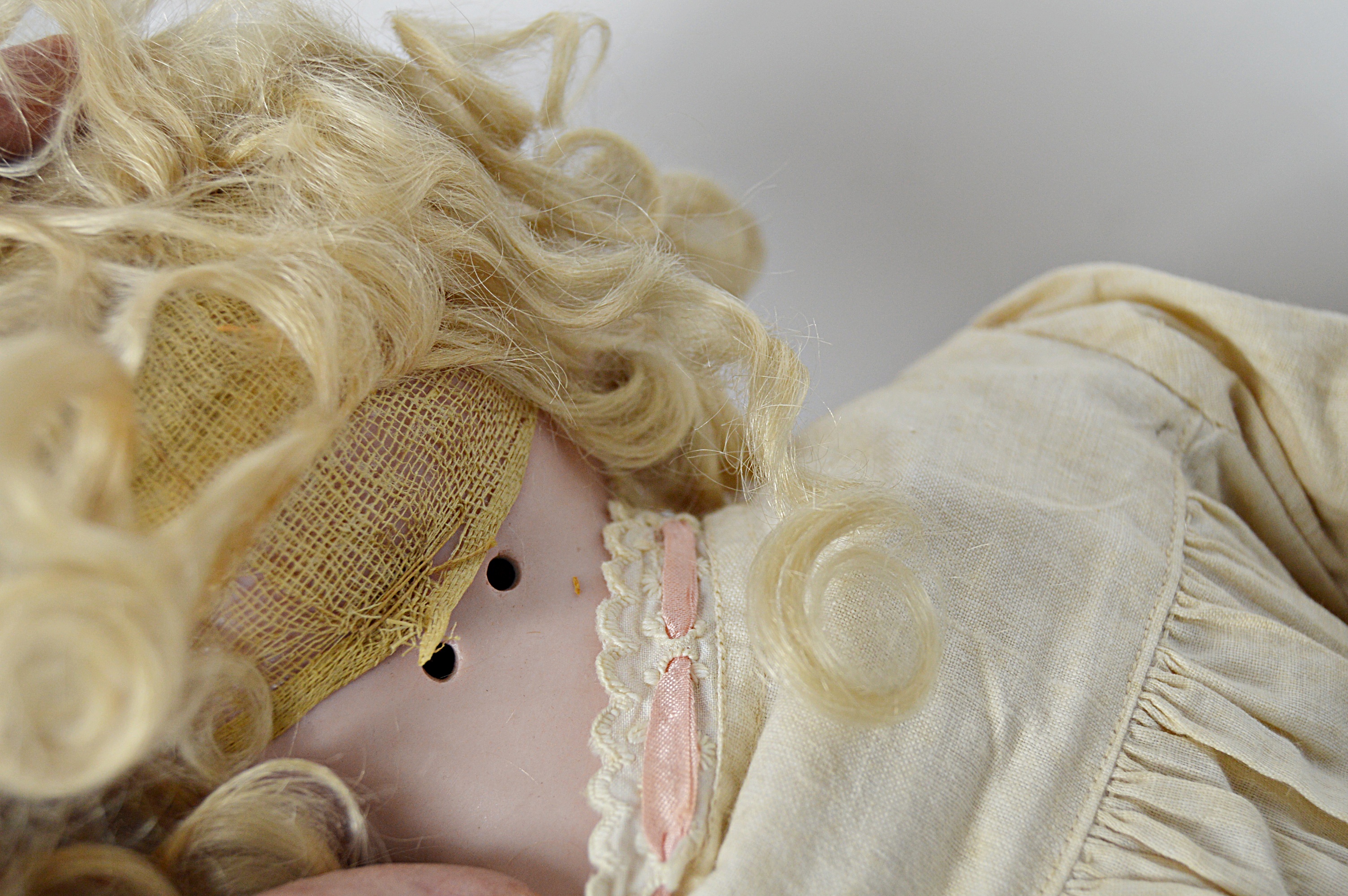 Antique Bisque Head Doll with Kid Leather Body