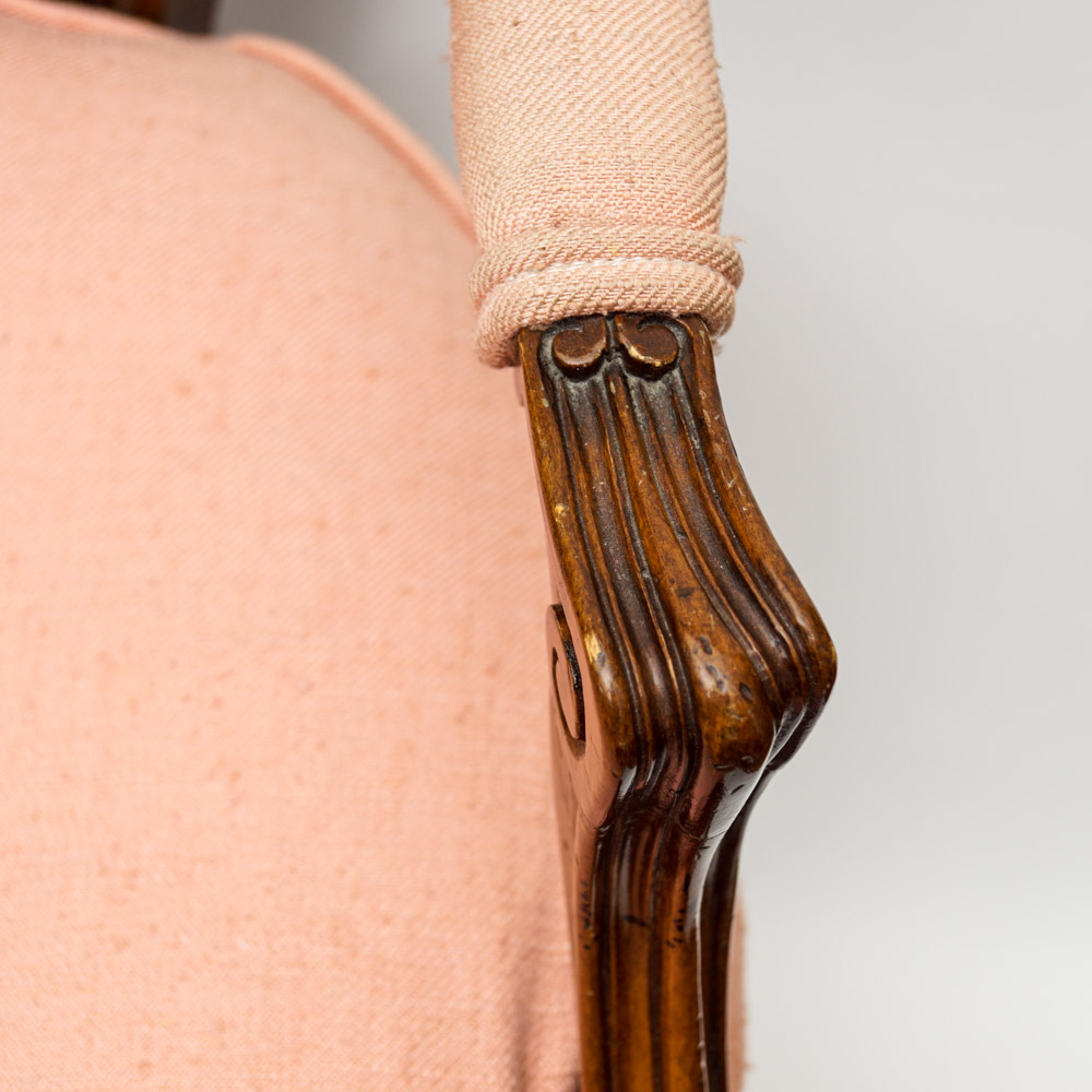 French Louis XV Style Cane Back Armchairs