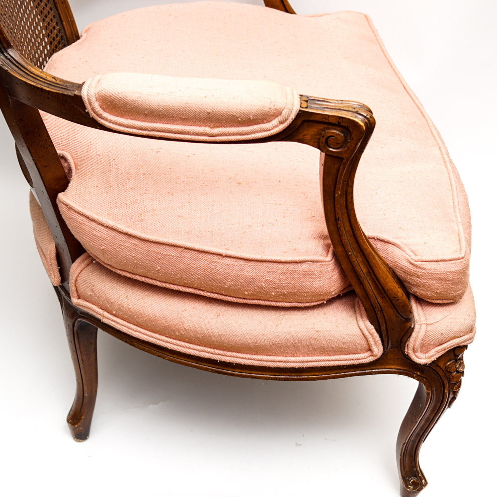 French Louis XV Style Cane Back Armchairs