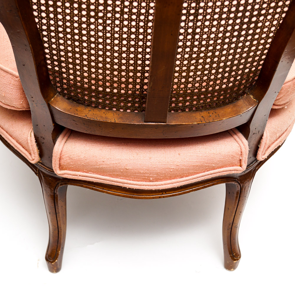 French Louis XV Style Cane Back Armchairs
