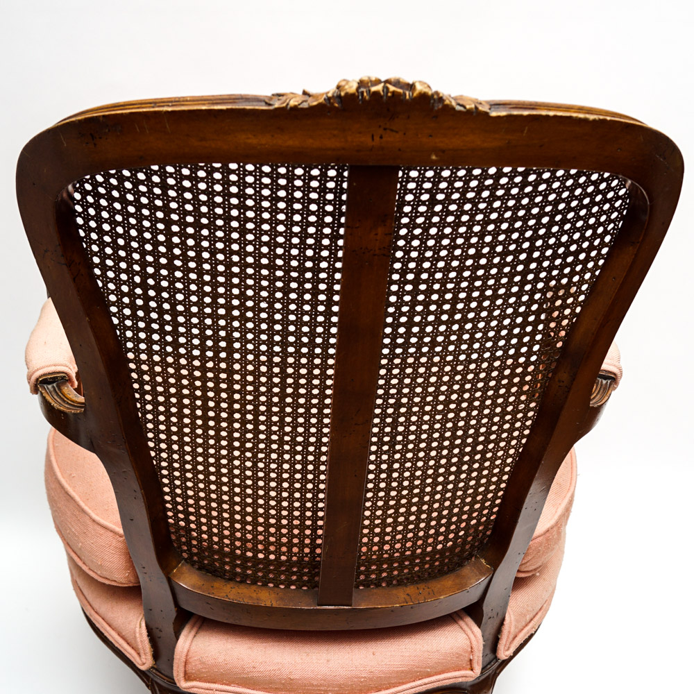 French Louis XV Style Cane Back Armchairs