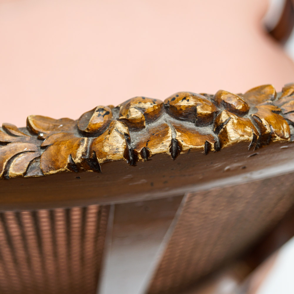 French Louis XV Style Cane Back Armchairs